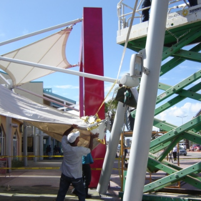 Tensile Fabric Roof Installation